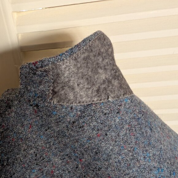 Vintage 48T DONEGAL Tweed Wool Blue Blazer Sport Coat Jacket Bespoke Ireland - Picture 2 of 16